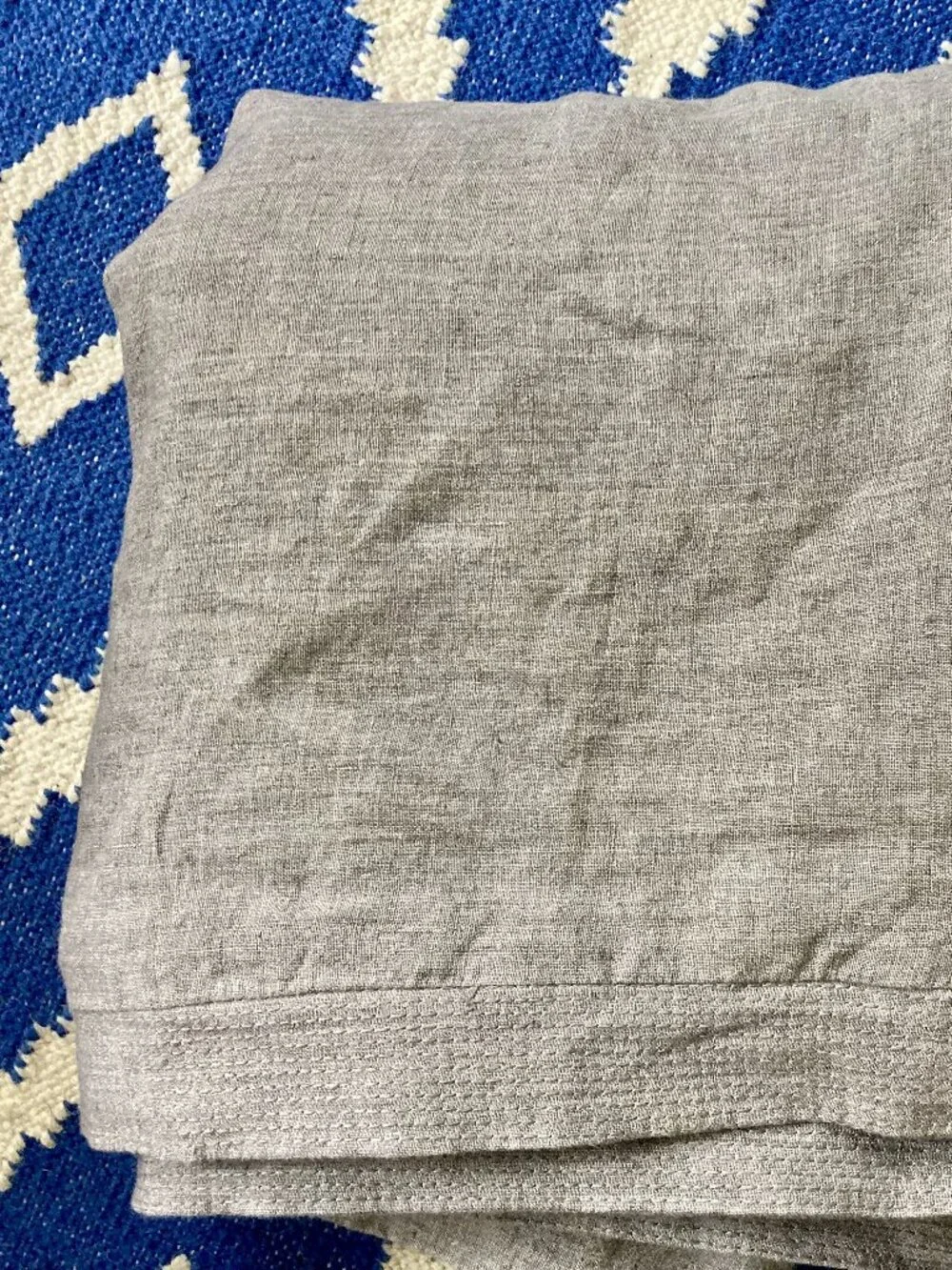 Hotel Collection 100% Linen Full/Queen Duvet Cover Zipper Bottom GRAY